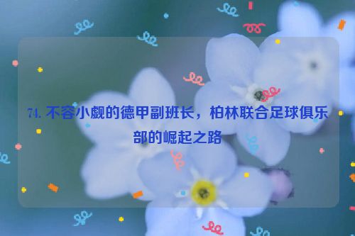 74. 不容小觑的德甲副班长，柏林联合足球俱乐部的崛起之路